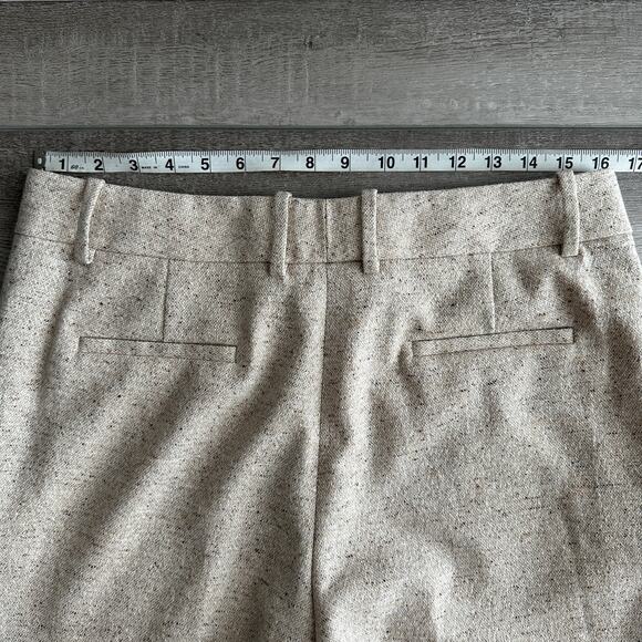 Lafayette 148 Beige Wool Blend Wide Leg Sullivan Pants Luxury Workwear Size 12 - Picture 6 of 7